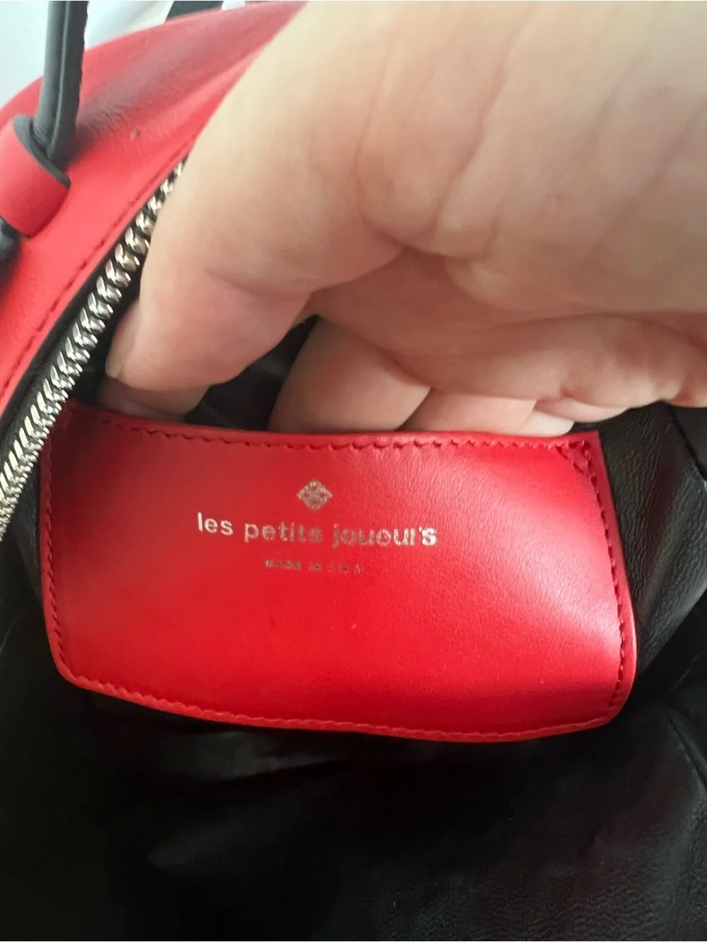 NWT Les Petits Joueurs Micro Mick Pixel Eyes Red Leather Backpack With Spikes
